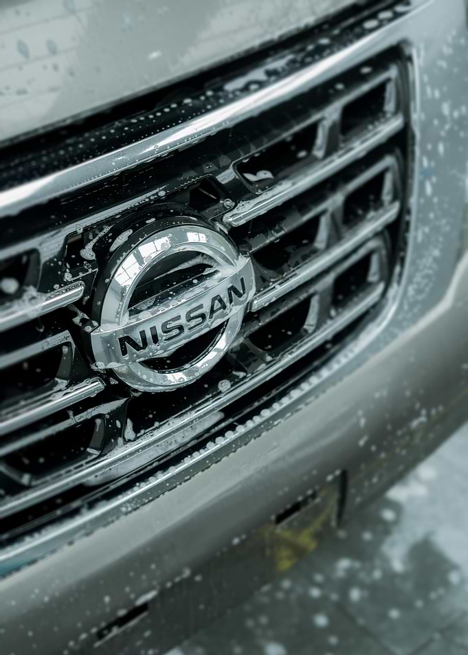Nissan Car Grille with Soap Bubbles