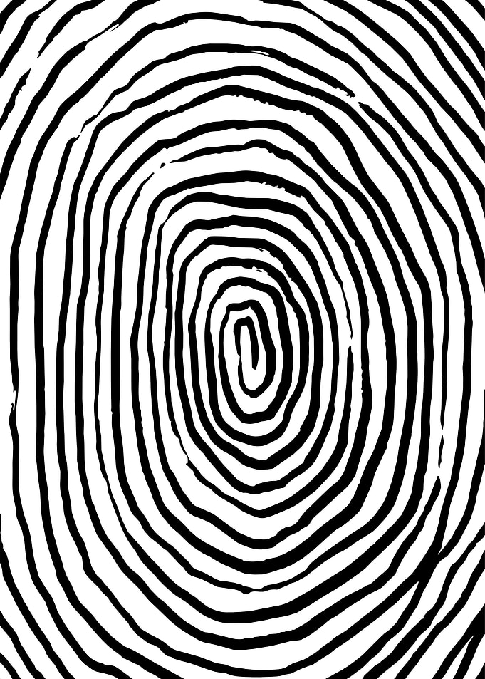 Spiral Fingerprint Art – Minimal Black Ink Abstract Line Design