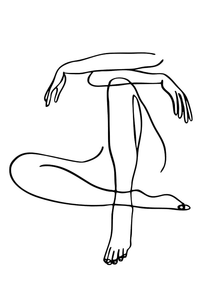 Minimalist Line Art of a Seated Figure