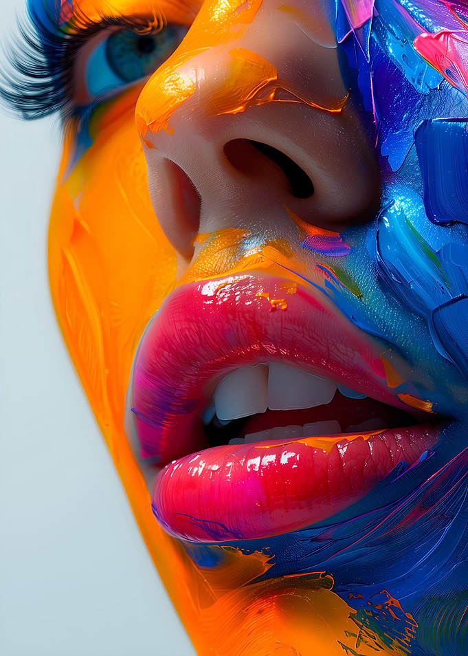 Vibrant Face Paint Portrait