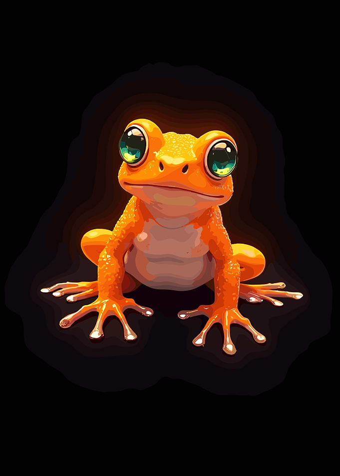 Cute Orange Frog with Big Eyes