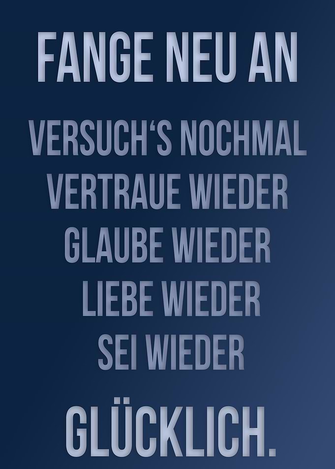 Inspirational German Text Art
