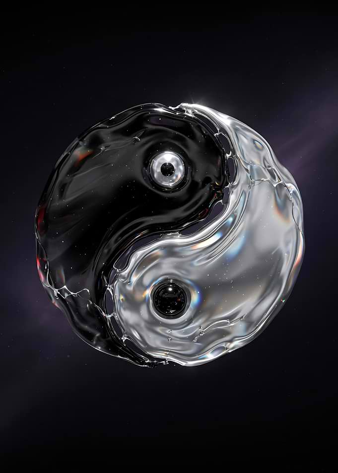 Liquid Yin Yang Symbol