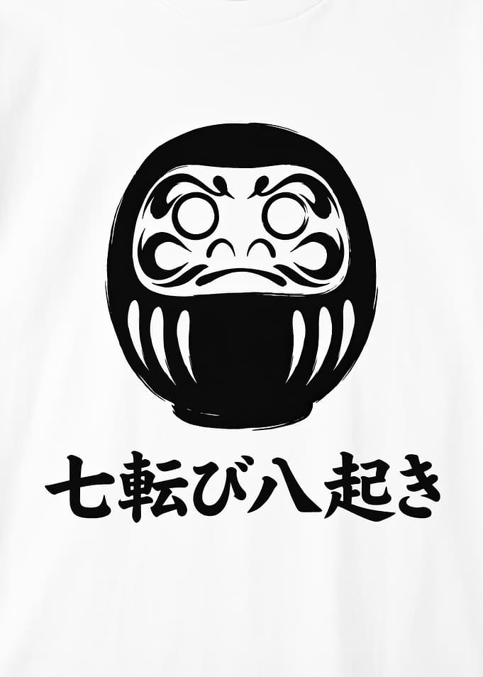 Daruma doll with Japanese text