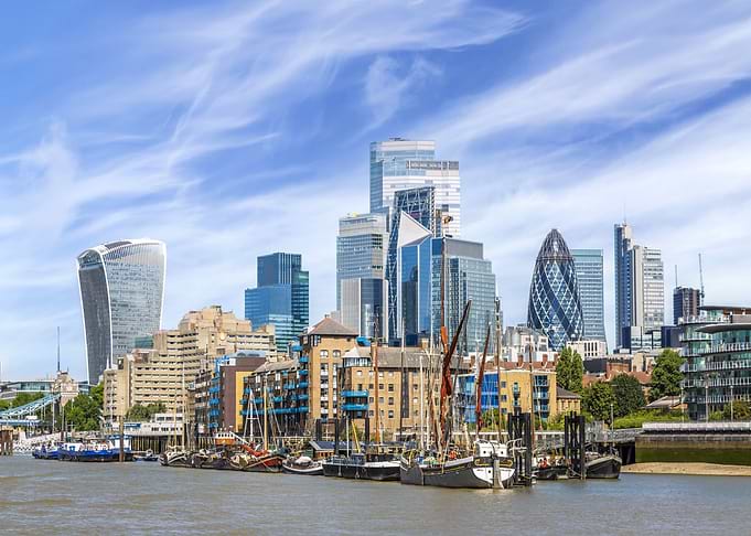 Modern London skyline with maritime flair