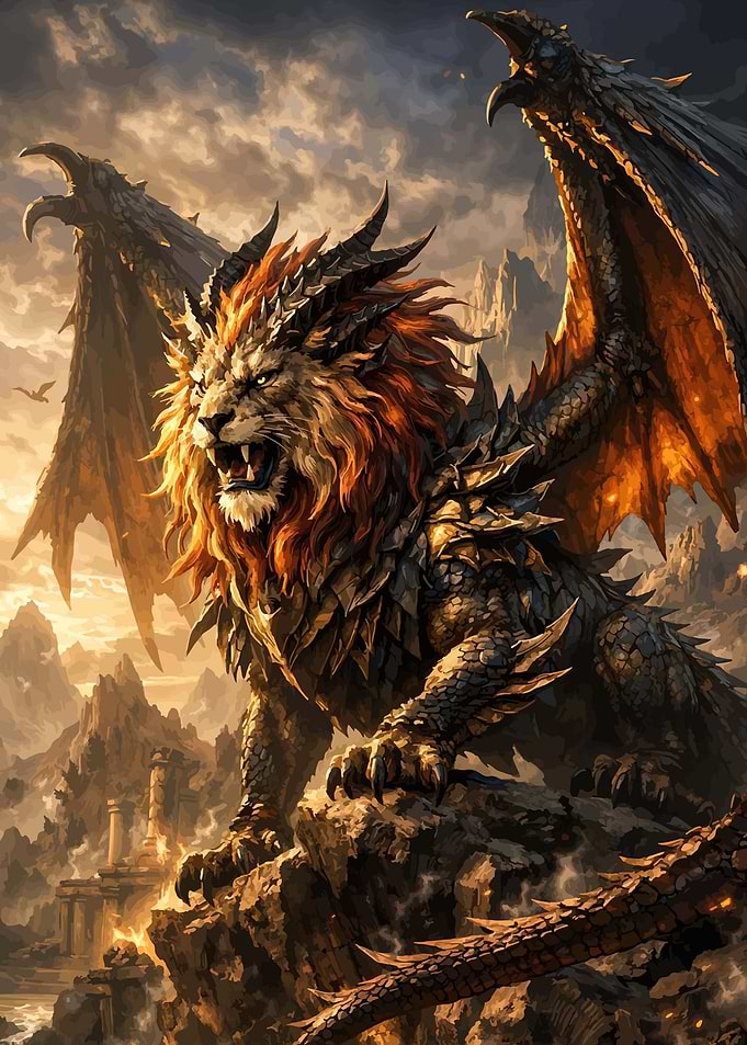 Dragon-Lion Hybrid Creature