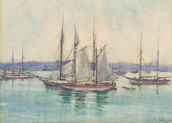 Sailboats in a Harbor
