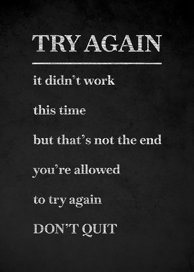 Try Again Don't Quit Motivational Poster