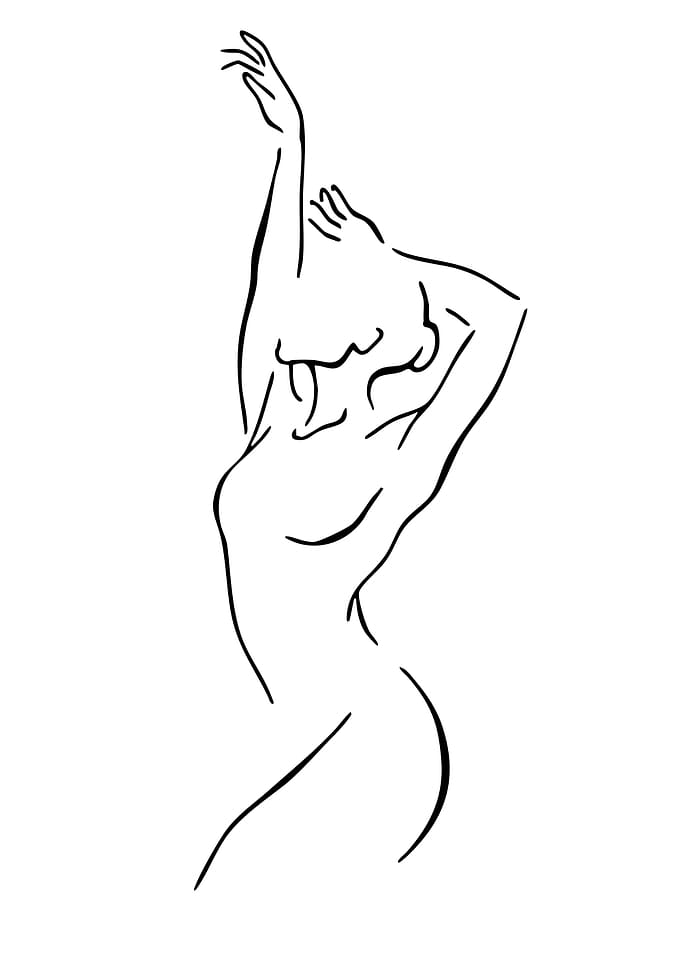 Minimalist Line Art of a Dancer