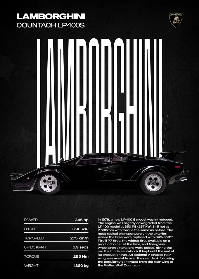 Lamborghini Countach LP400S Poster