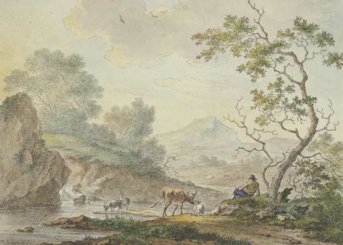 Pastoral Landscape with Figures and Animals