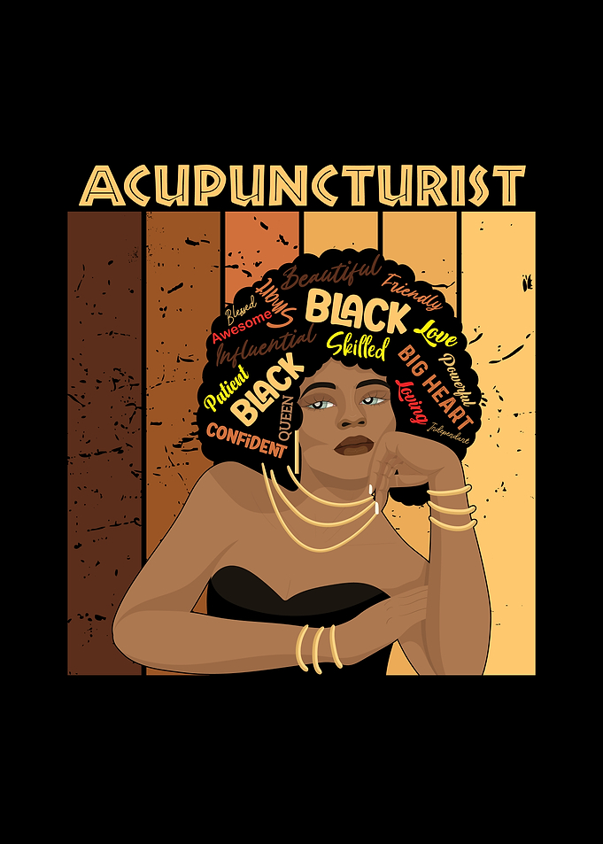 Acupuncturist Black Woman Text Art