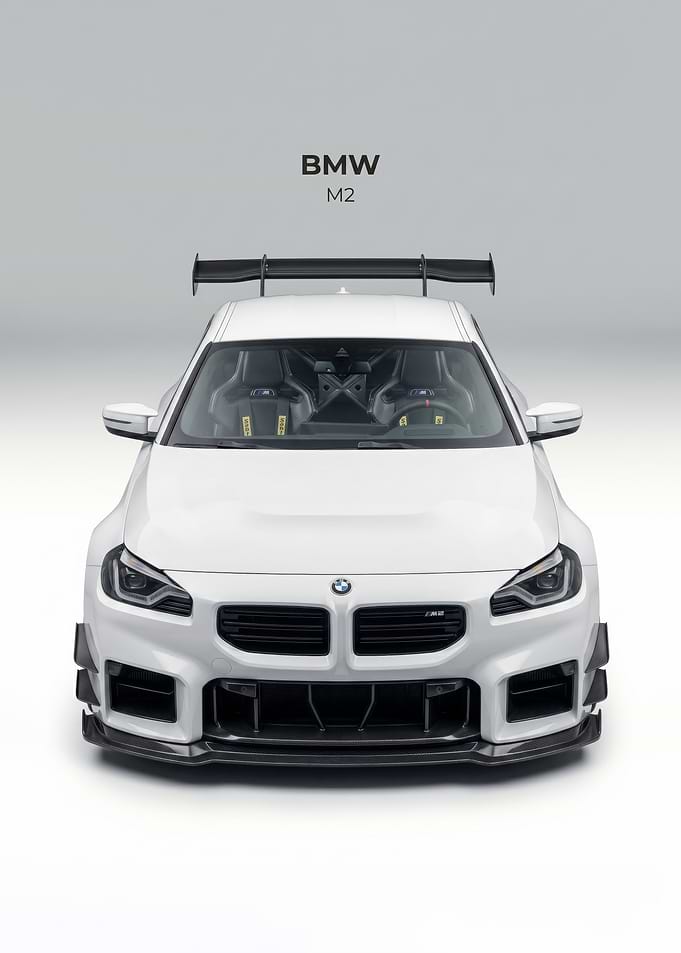 white BMW M2 Race Car poster
