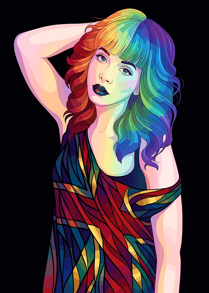 Melanie Martinez with Rainbow Hair