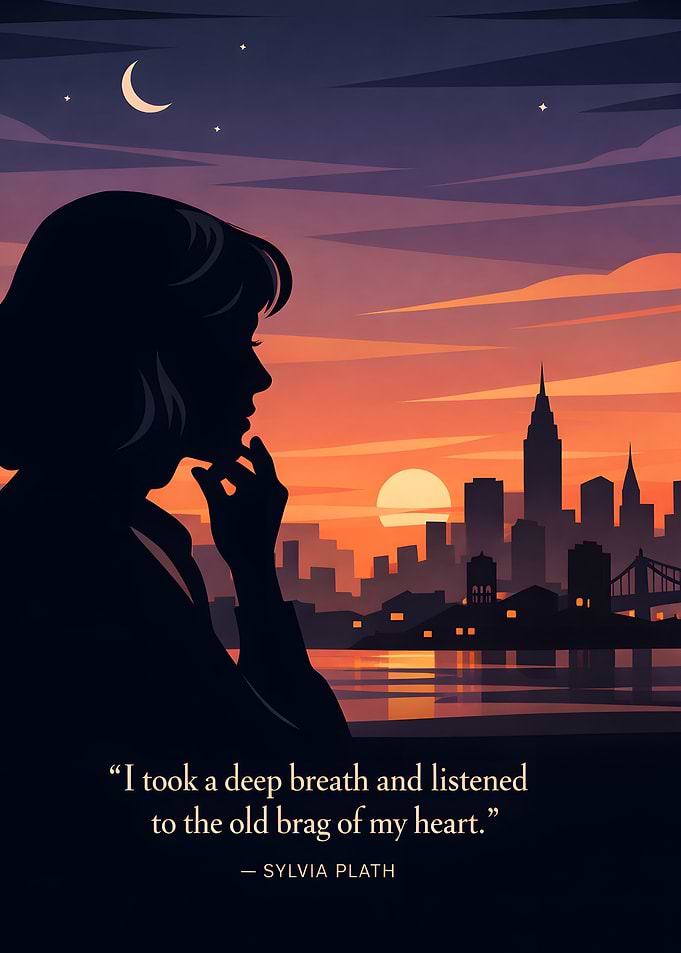 Silhouette of a woman at sunset