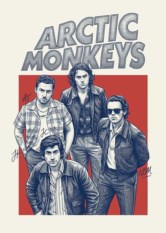 Arctic Monkeys Band Illustration