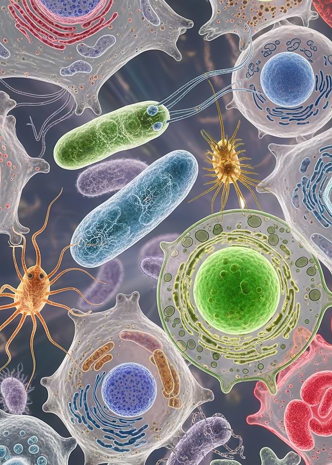 Microscopic World of Cells and Bacteria