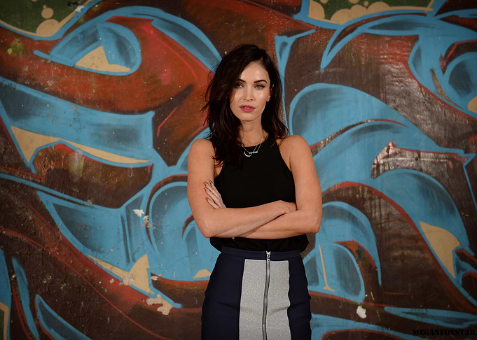 Megan Fox Poses in Front of Graffiti