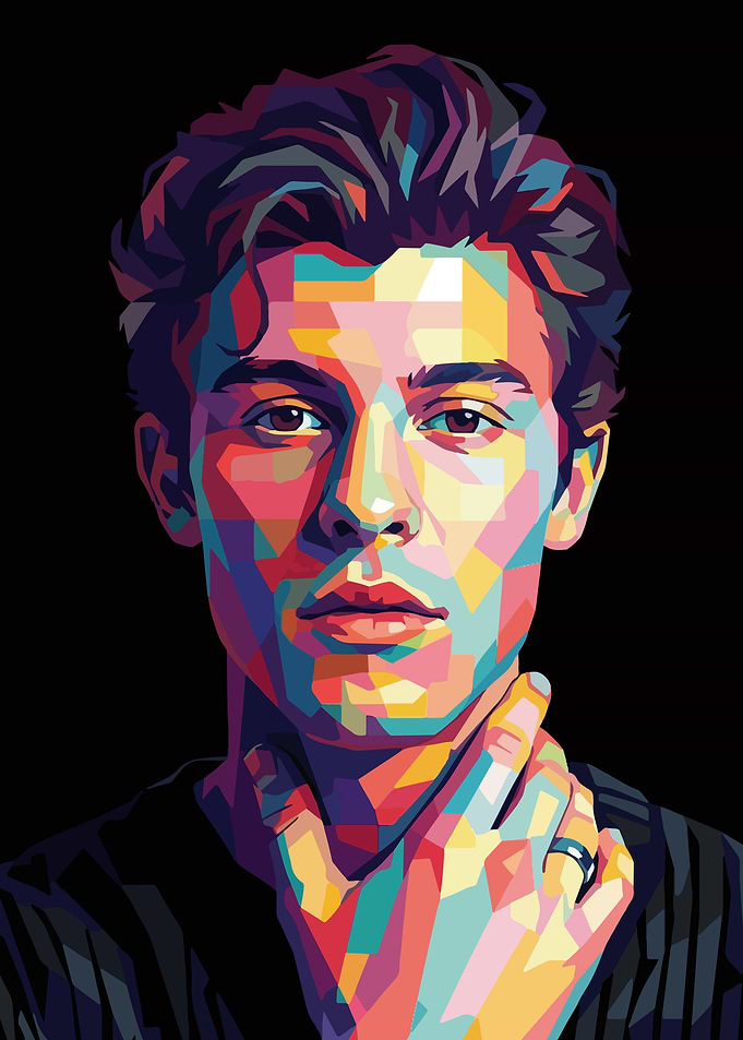 Colorful Portrait of Shawn Mendes