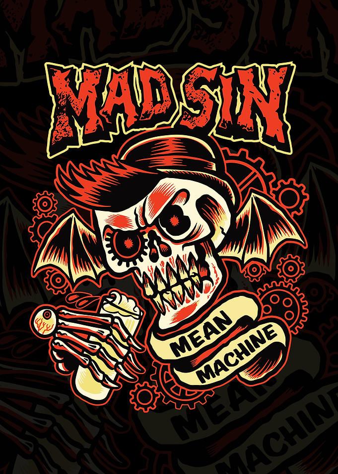 Mad Sin Mean Machine Skull