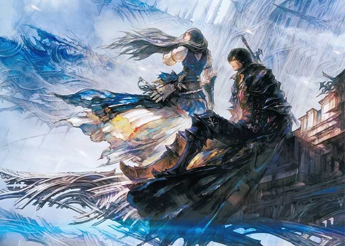 Final Fantasy Characters in Ethereal Landscape