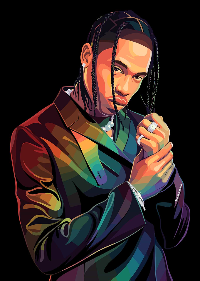 Travis Scott Pop Art Portrait