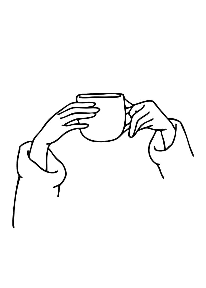 Hands holding a coffee cup