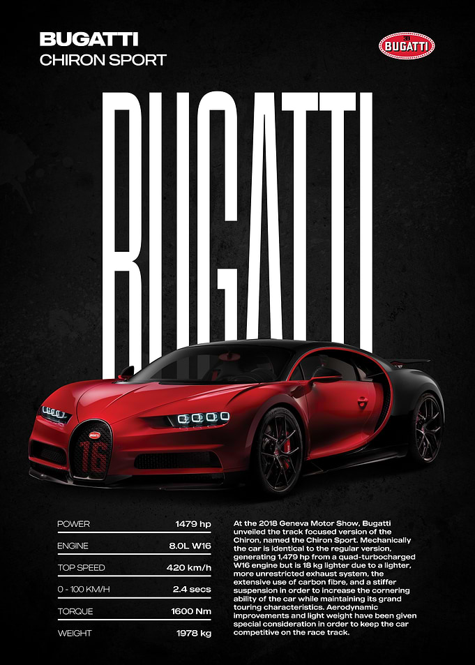 Bugatti Chiron Sport Poster