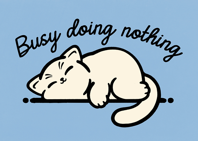 Cute cat busy doing nothing