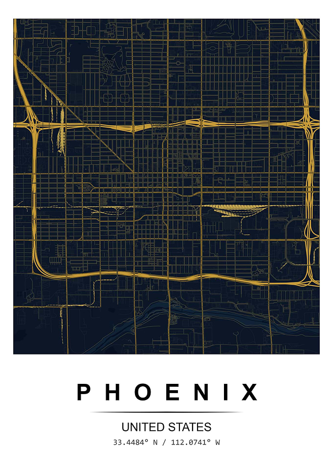 Phoenix City Map Poster