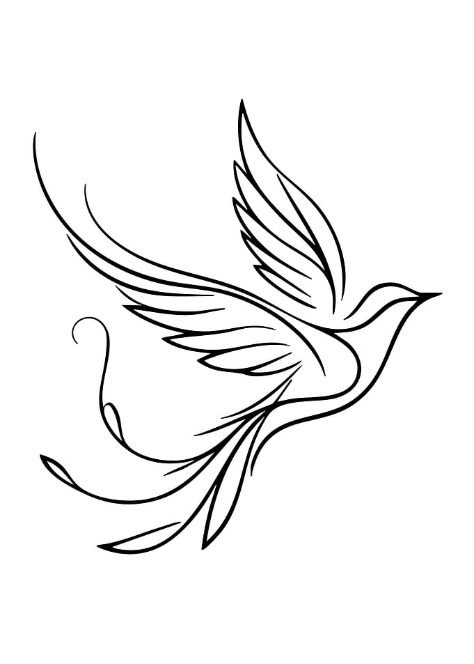 Minimalist Dove Tattoo Design