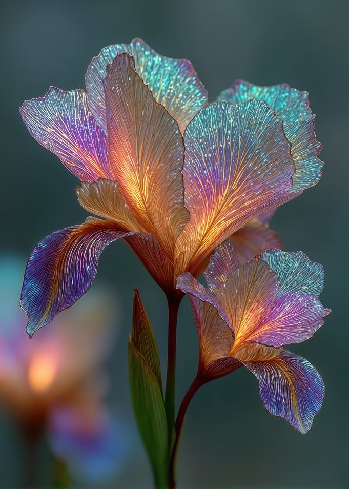 Iridescent Iris Flower Art