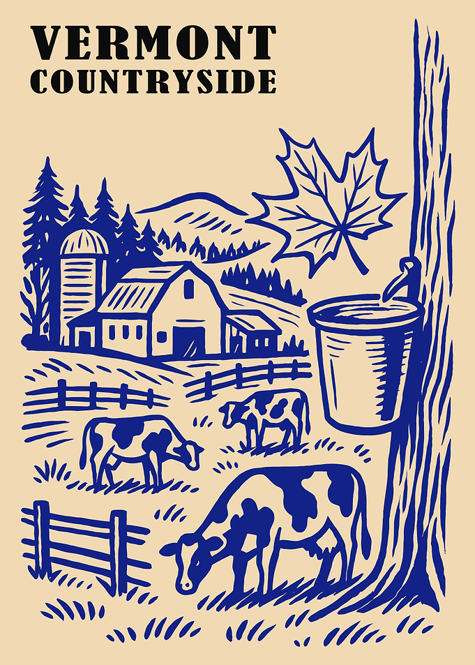 Vermont Countryside Farm Scene