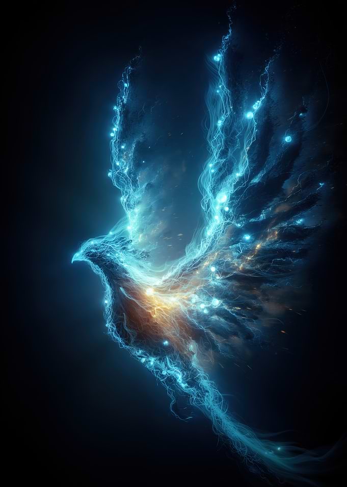 Ethereal Blue Phoenix