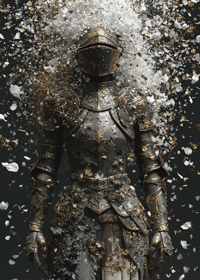 Knight Armor with Falling Petals