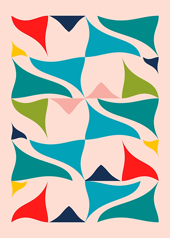Abstract Geometric Shapes on Pink Background