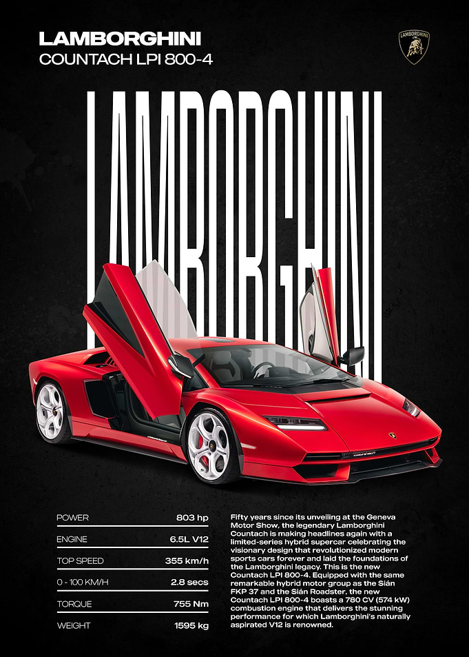 Lamborghini Countach LPI 800-4 Poster