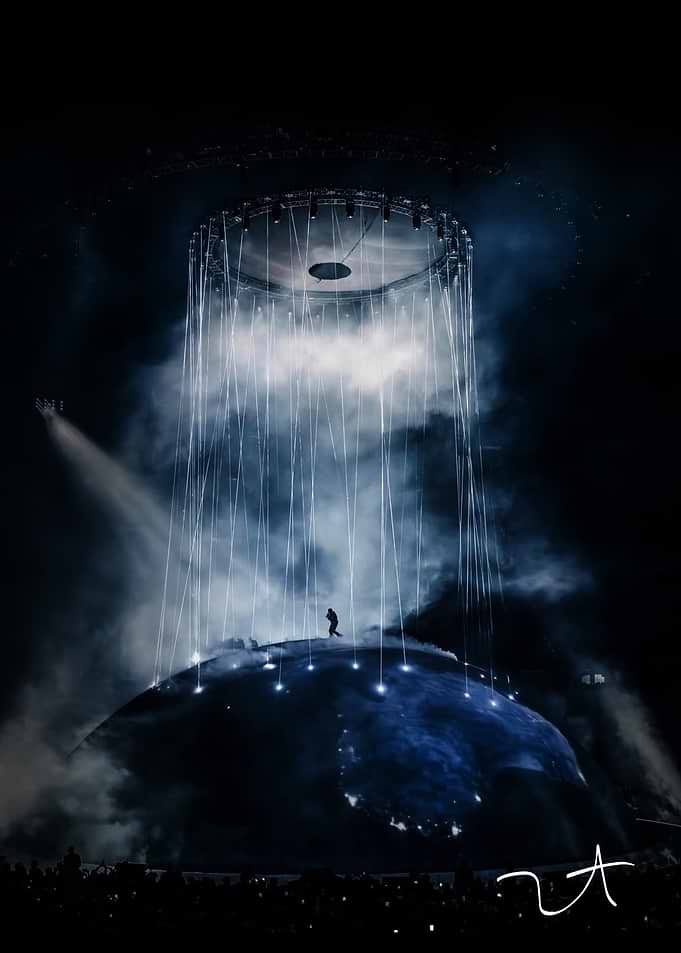 Concert Stage with Floating Ring and Lights