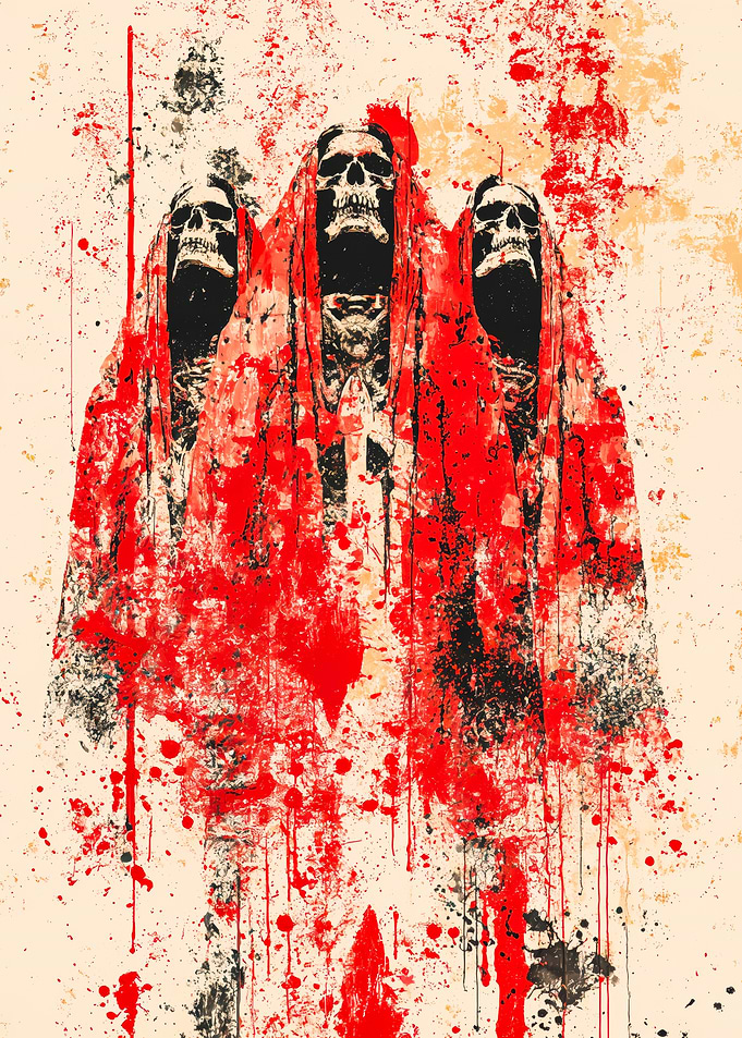 Three Red Robed Skull Reapers