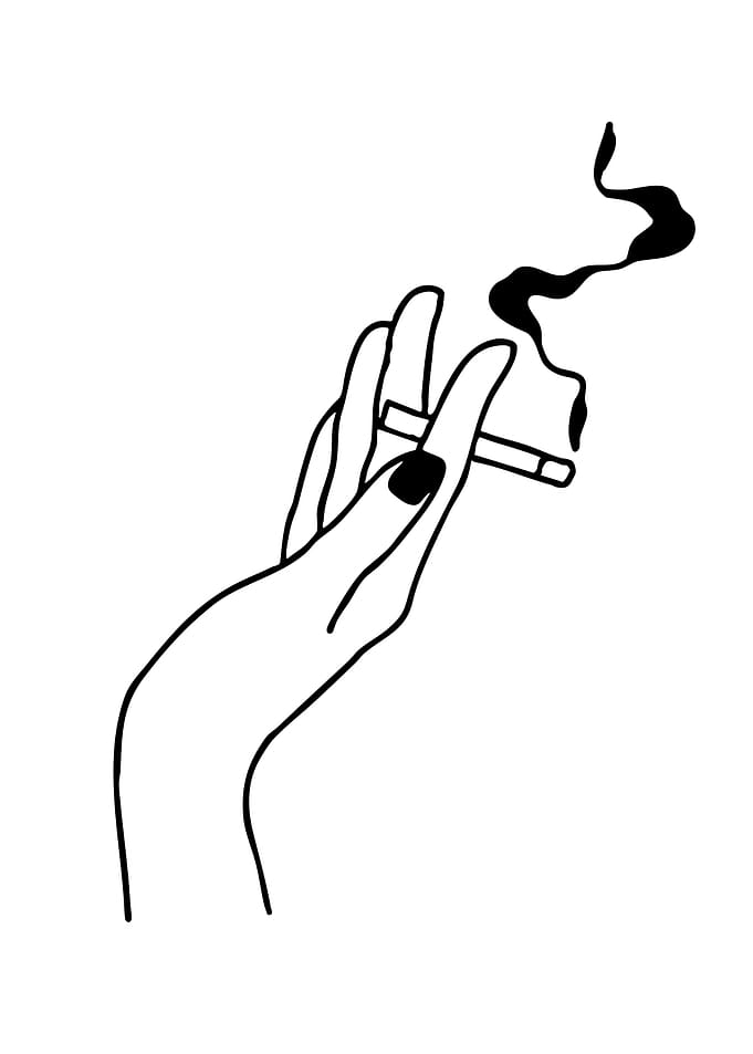 Hand Holding a Smoking Cigarette