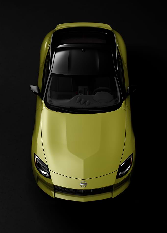 Yellow Nissan Z Car Top View