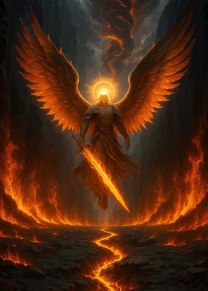Fiery Angel with Sword