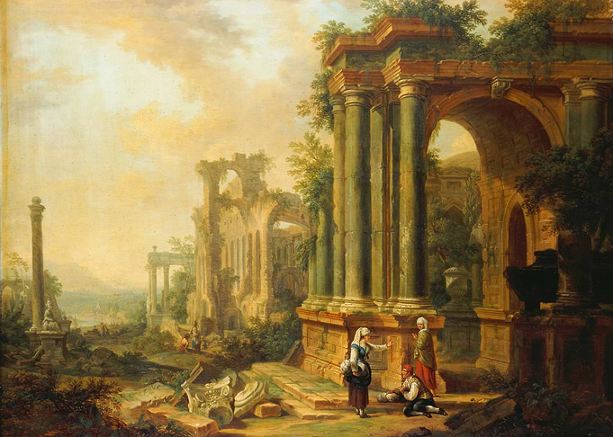 Ruined Ancient Architecture with Figures