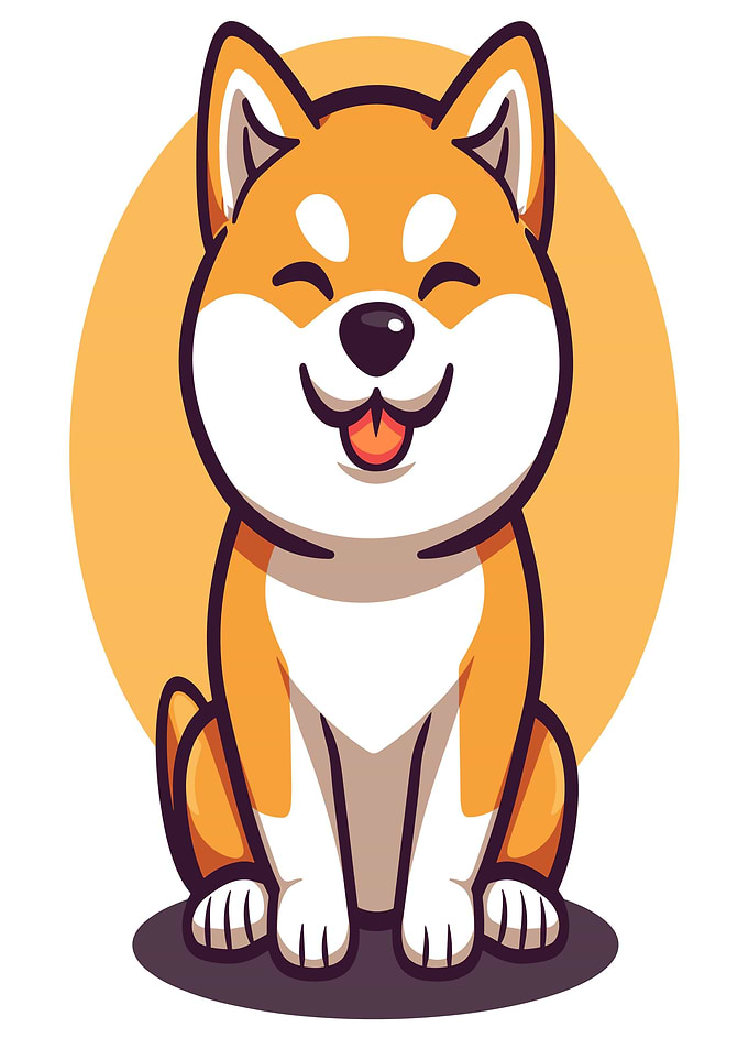 Cute Shiba Inu Dog Cartoon
