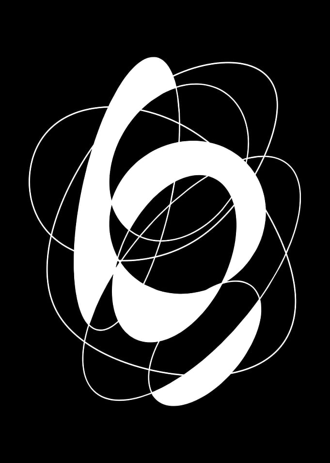Abstract White Lines on Black Background