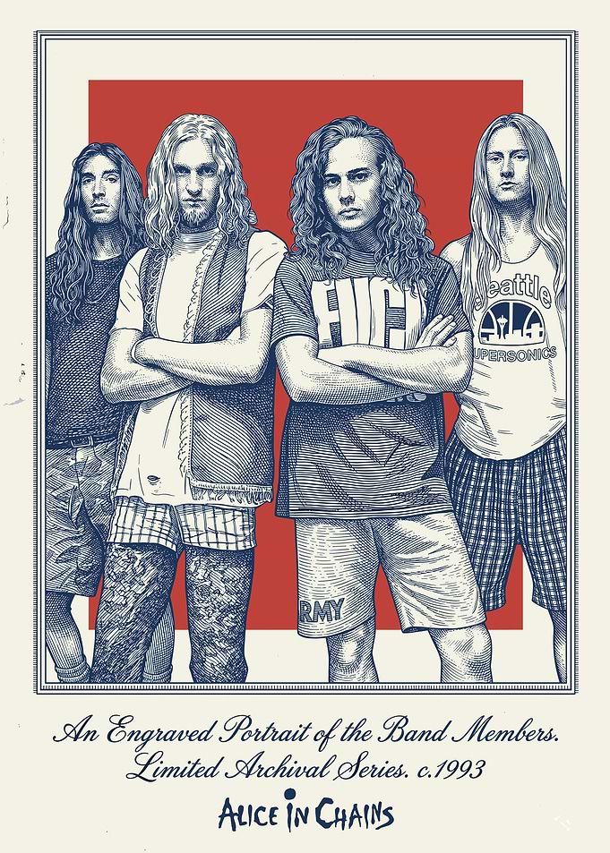 Alice in Chains Engraved Portrait