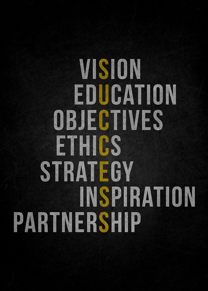 Success Acronym on Black Background