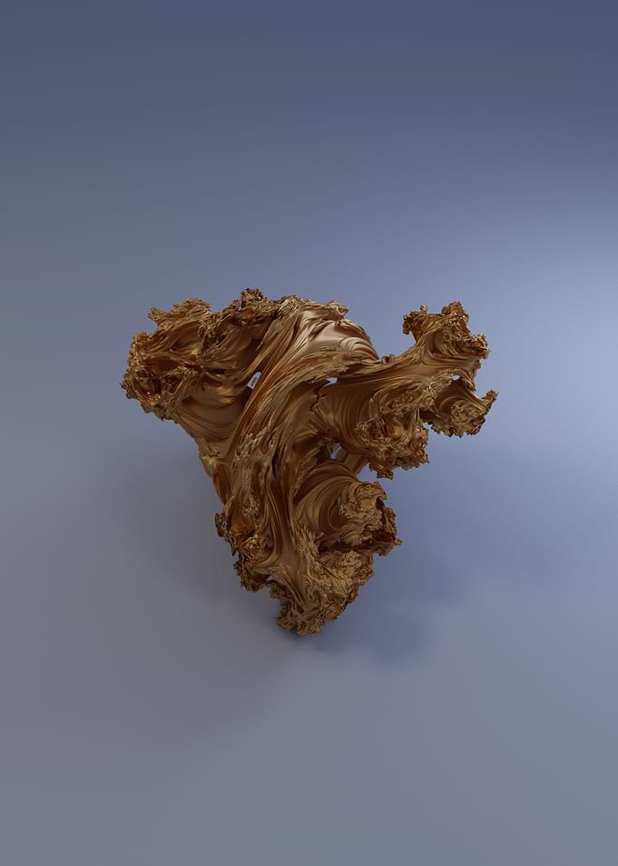 Bronze Fractal Heart