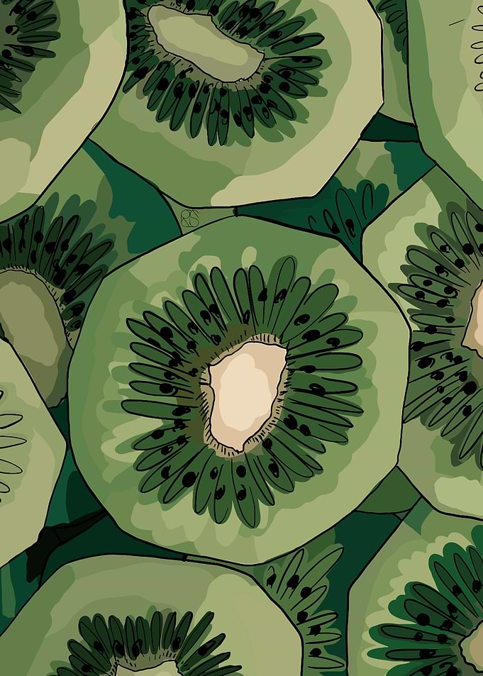 Seamless Kiwi Slices Pattern