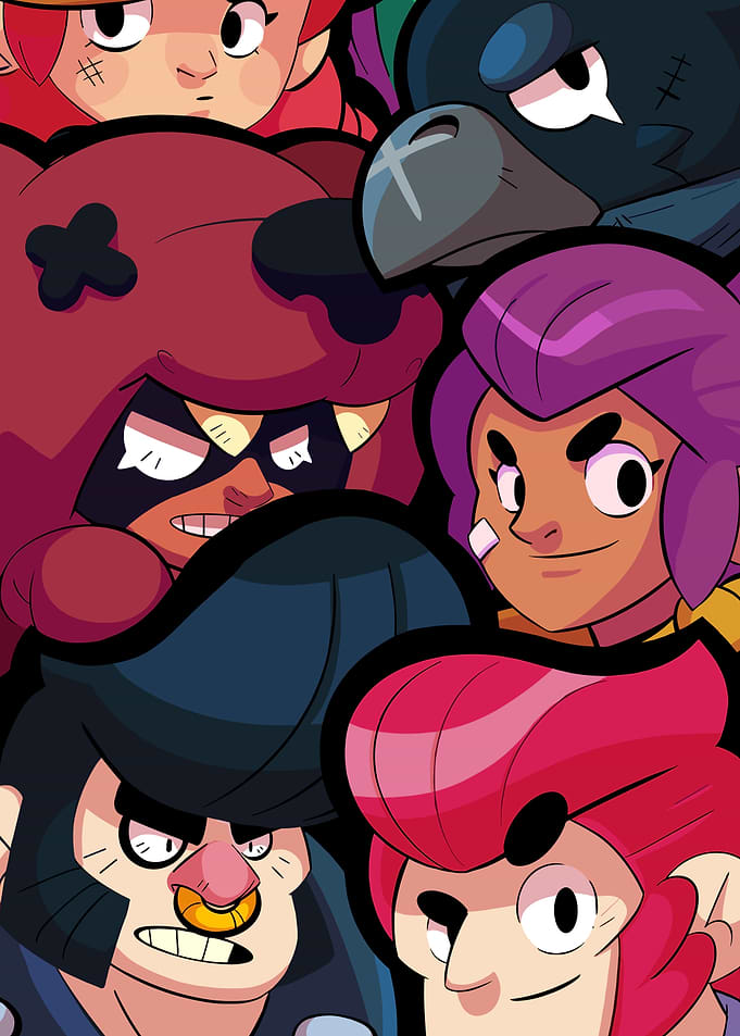 Brawl Stars Characters Collage